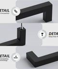 Top Shelf Black Stainless Steel Cabinet Handles And Drawer Pulls Featuring 12 5/8 Inch Center Spacing Heavy Duty Anti Corrosion Hardware showing deep hole thread and tight connection.