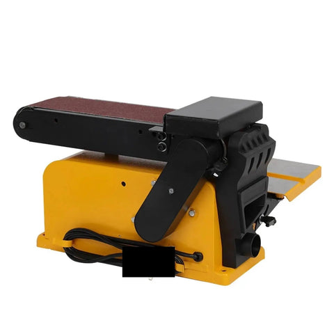 Badass Heavy Duty Two In One Belt Disc Combo Sander Grinds Wood Metal Plastic With Kick Ass Motor For Fast Sanding And Smoothing Woodworking Tasks Nationwide side view showing sanding belt and disc setup.