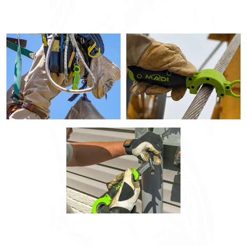 BrushBlade Lineman Knife With Dual Function Cutting Blade And Built In Wire Brush in use on jobsite by linemen