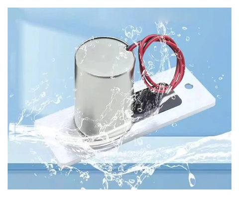 Rock Solid Waterproof Electromagnetic Lock Featuring Fail Safe Electric Operation For Secure Gate Entry And Glass Door Deployment shown with water splash.