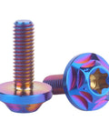 Premium Grade 5 Titanium T30 Torx Bolts For Bicycle And Motorcycle M5 X 15mm Burnt Blue heavy duty cycle hardware image showing detailed design.