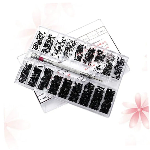 18 Piece Small Screw Set With Flat Countersunk Head Fasteners For Glasses And Watches Diy Projects Miniature Assortment Box