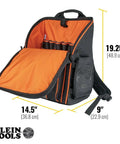 Open Heavy Duty Jobsite Ready Workhorse Tool Backpack With 21 Pockets And Large Interior Water Resistant 1680D Ballistic Weave
