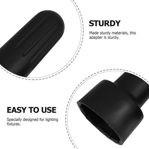 Close-up of sturdy plastic handle from the Slick Eight Piece Light Socket Ring Remover Plastic Wrench Set G9 E14 E26 E27 Bulb Base Adapter.