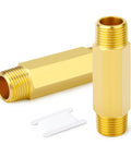 Forged Brass Long Nipple Three Eighths NPT Male To Three Eighths NPT Male Pipe Fitting Hex Nipple Connector Three Inch Length