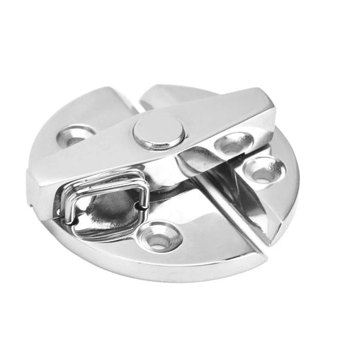 Super Rugged Marine 316 Stainless Steel Turn Latch Rock Solid Twist Catch For Boat Doors And Cabinetry Built Like A Tank With 58mm Round Button Design Ideal For Saltwater And Ship Access close-up view
