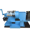 1 HP Electric Tube Notcher Crushes Schedule 40 And 80 Pipe With Variable Speed End Mill And 110V Motor Handles Up To 2 Inch Diameter side view of notching machine with clear cover.