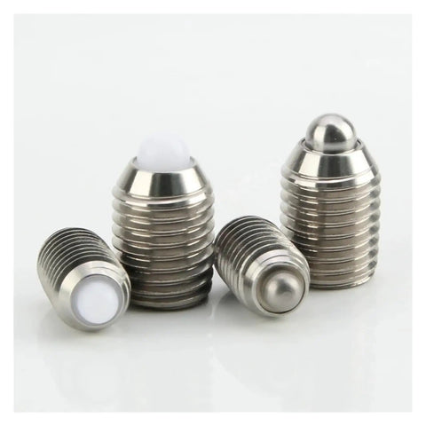 Tough Stainless Steel Hexagonal Spring Plunger Featuring Threaded M3 To M16 Set Screw For Rock Solid Mechanical Fastening, various sizes and ends.