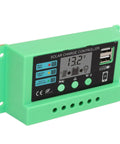 PWM Solar Charge Controller With Adjustable LCD Display For 12V 24V Systems, Durable Green Shell, Built To Last With Short Circuit Open Circuit Reverse Connection And Overload Protection, No Fuss Setup For Home And Small Business Use, 20A green LCD USB