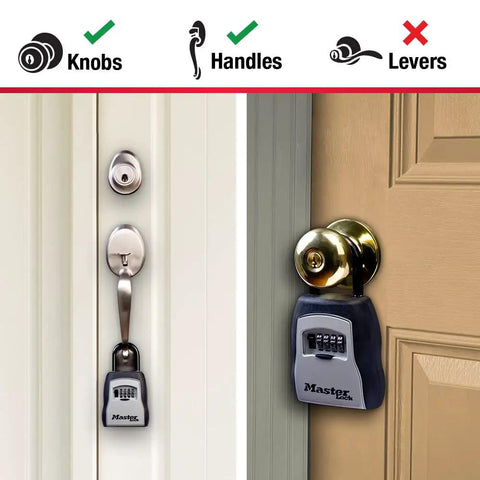 Key Lock Box For House Keys Outdoor Portable Lockbox With Resettable Four Digit Code Weather Resistant Durable Metal Body Holds