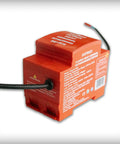 Auto Trigger Aerosol Fire Suppressor for Electrical Cabinets and Control Panels Zero Wiring Required Compact Heat Activated Extinguisher Stops Blazes in Seconds, red device with wire connection.