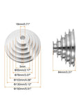 No Nonsense Heavy Duty A Type Aluminum Five Step V Belt Pulley Wheel showing dimensions 55mm to 150mm and 18mm bore.