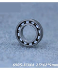 6905 Full Ceramic Ball Bearings 25X42X9Mm Silicon Nitride Si3N4 Double Sealed view showing precision design and smooth rolling elements.
