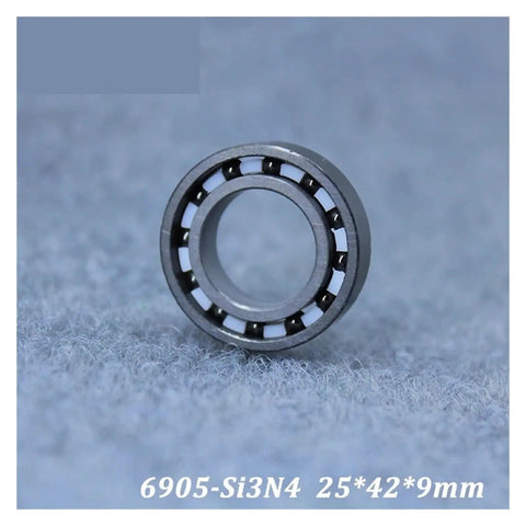 6905 Full Ceramic Ball Bearings 25X42X9Mm Silicon Nitride Si3N4 Double Sealed view showing precision design and smooth rolling elements.
