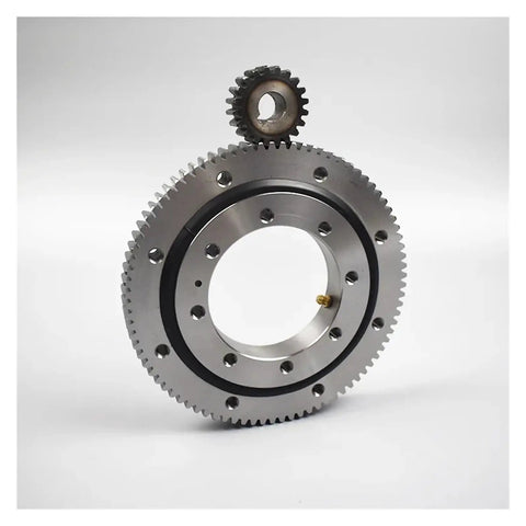 Heavy Duty External Gear Turntable Bearing Slewing Ring Single Row Drive Support, stainless steel, ideal for industrial use.