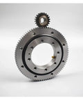Heavy Duty External Gear Turntable Bearing Rock Solid Slewing Ring Assembly with precision gearing and low friction design.