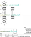Diagram of Profinet M12 D Code Inline Coupler 4 Pin Female To Female Shielded Cat5e Ethernet
