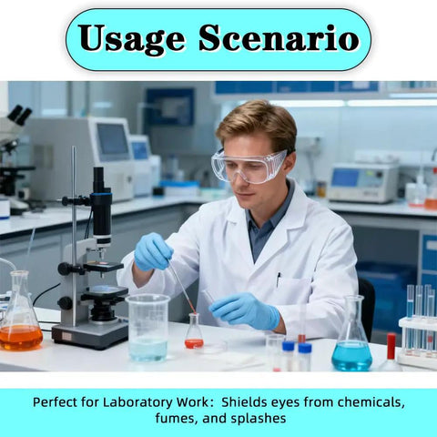 Built Tough Anti Fog Safety Glasses With Vented Side Shields And ANSI Certification Clear Protective Eyewear for lab work.