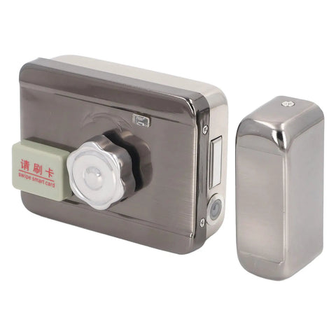 Tough As Nails Electronic Deadbolt Door Lock With Remote Control And Keyless Entry System For Bulletproof Home Security Zero Fuss Setup And Reliable Heavy Duty Performance Daily with swipe card feature and metallic finish.