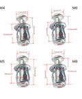 Heavy Duty Rivet Nuts Firm Snap Lock Zinc Plated Steel Kit with M4, M5, M6, M8 sizes for secure furniture wall mounts.