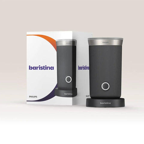 Baristina Milk Frother For Espresso Machines Froths Hot Or Cold Dairy And Non Dairy Milk Perfect Latte Art Easy To Clean Black Finish