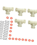Thermoblock Connector Kit For Coffee Machine With Tube Seal Clamp Rings And Fluid Connection Replacement Parts Made From Plastic That Withstand High Temperature No Tools Needed For Quick Install Improves Current Transmission And Machine Efficiency, plastic connectors and rings