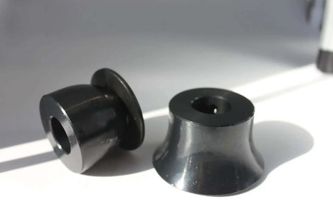 Anti Rust Pro Grade Bead Roller Radius Dies Set for 22mm shaft shown in black oxide finish with 45# steel material, close-up view.