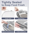 Space Saving Collapsible Rice Storage Container With 20 To 30 Lb Capacity Rolling Wheels Airtight Locking Lid Includes Cup And Scoop Great For Rice Flour Pet Food And More Sturdy Pantry Organizer For Kitchen with airtight seal and magnetic sealing buckle.