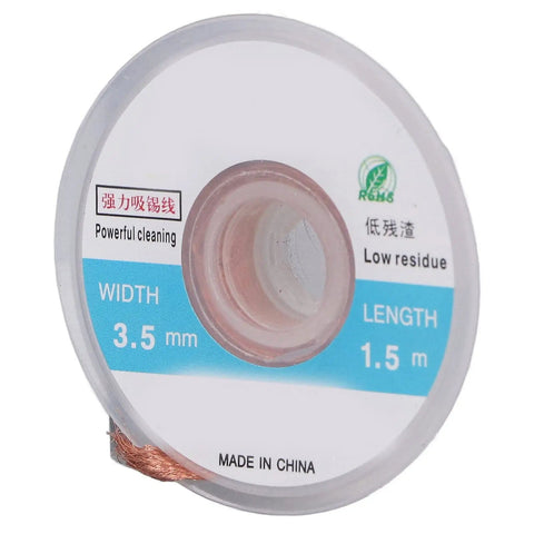 Pro Grade Solder Wick Braid Kit 5Pcs Copper Desoldering Wire For Electronics Repair, PCB Cleaning, 1.5m Length, 3.5mm Width, Soldering Wick Remover