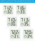 Six Pack Mini Humidity Meter Hygrometer Digital Temperature And Humidity Monitor For Home Office Garden And Basement Easy Readouts With Three Comfort Level Indicators, six units showing readings