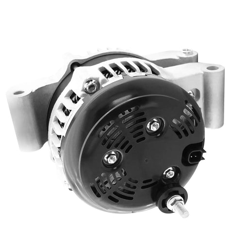 Workhorse 180 Amp Alternator For 3.6L V6 Ram 1500 close-up of SC6 pulley, showcasing heavy duty design and electrical connections.