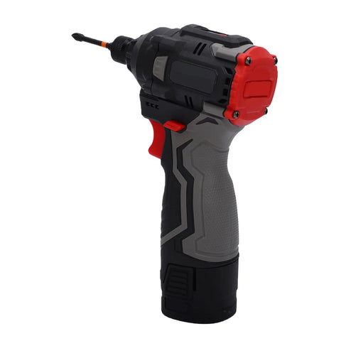Heavy Duty Cordless Drill Set With 16.8V Brushless Motor And Knockout Power Delivery Featuring Smooth Variable Speed Control And Hella Comfortable Grip For Any Weekend Warrior Project side view showcasing ergonomic grip and compact design.