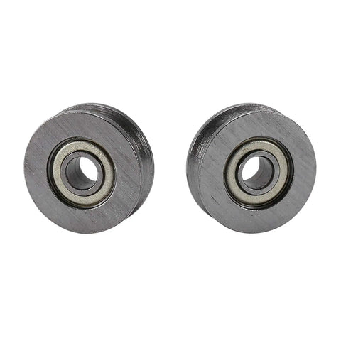 Heavy Duty 20 Pack Deep V Groove Bearing 3x12x4mm Double Shielded Carbon Steel Ball Bearing Rail Roller Wheel for Slick Motion System Track Guide Pulley close-up