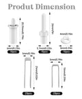 Product dimensions of 85 Pcs Plantation Shutter Repair Kit with various spring loaded pins and louver staples in inches and millimeters.
