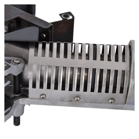 Close-up of Compact Portable Edge Banding Machine for Woodworking showing metal heat component, 2000W
