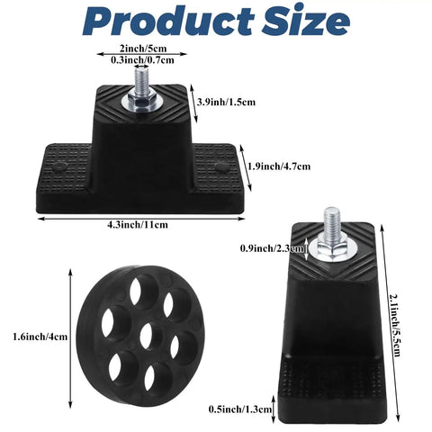 Heavy Duty Rubber Vibration Isolator Mounting Brackets With 12 Pack Anti Vibration Pads For Mini Split Hvac Condenser Units dimensions and specifications