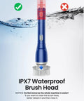IPX7 waterproof brush head of Electric Spin Scrubber With Long Handle Cordless Power Brush With 4 Detachable Heads for Bathroom Cleaning Tub Shower Tile Toilet Grout Low Noise 435 RPM No Sweat Scrubbing