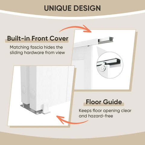Close-up of features on Heavy Duty 60 By 80 Inch White Preassembled Mirror Closet Door with waterproof wood frame.