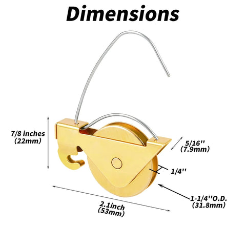 Two Pack Sliding Screen Door Rollers Replacement For KD Series Doors With One And A Quarter Inch Steel Ball Bearing Tension Wheel Silent Glide Compatible With B515 B714 B796, showing product dimensions