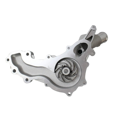 Rock Solid AW6169 Engine Water Pump Replacement for 3.6L V6 Engines showing silver metal pump designed for Jeep and Dodge vehicles.