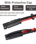 KickAss 10Awg SAE Extension Cable Slick Dc Power Cord Superflex Silicone Wire Stays Soft In Chill Weather Heavy Duty Lead for Battery Maintainers with protective dust cap.