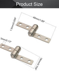 Two silver tone nickel plated metal hinges, 48mm long, with three 3.3mm screw holes. Torque Friction Positioning Door Hinge 48mm Long 2 Pack Silver Tone Nickel Plated Metal Hinges Built To Last And Easy To Install For Cabinets And Doors With Three Point Three Millimeter Screw Holes.
