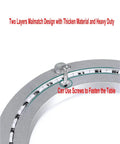 Close-up of Large Lazy Susan Turntable with two layers malmatch design and heavy duty aluminum alloy base for secure table serving