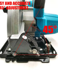 No Cord Hassle Cordless Circular Saw 18V Lithium Power Tool with adjustable 0-45 degree angle for precise cutting.