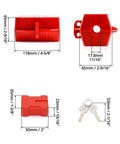 Lock It Down Safely With Heavy Duty Electrical Plug Lockouts For Lock Out Tag Out Safety Procedures No Messing Around secure red plastic lockouts with keys.