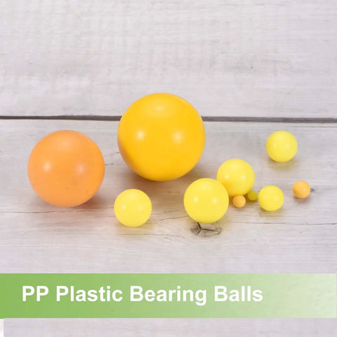 Hardcore 100 Piece Polypropylene Plastic Bearing Balls 5/32 Inch 3.94 mm Yellow G2 Accuracy displayed in various sizes.