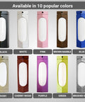 Display of 10 color options for Max Matte Black Reading Lamp With A Twist To Reveal Or Hide Light For Shabbos Halacha Safe use