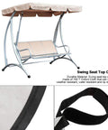Beige Outdoor Swing Canopy Replacement Top Cover Easy Fit All Weather Rainproof Dustproof Weatherproof With Durable 190T Polyester Taffeta