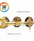 Heavy Duty Four Way Brass Shower Diverter Valve With Tight Multi Port Flow Routing For Quick Bathroom Upgrades And Zero Stress Temperature Tweaks For Rock Solid Daily Performance showing valves and measurements.