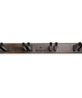 Hella Durable Solid Hardwood Ski And Snowboard Wall Rack Holds Four Pairs Smooth Espresso Finish with four hooks.